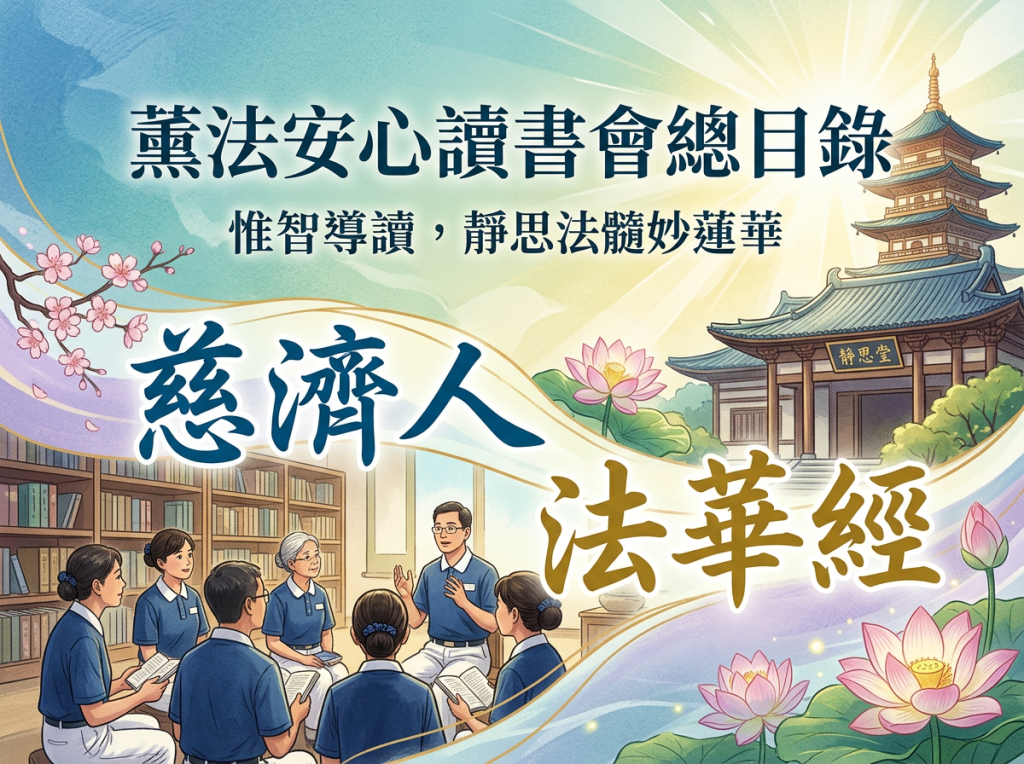 薰法安心讀書會總目錄；惟智導讀，靜思法髓妙蓮華；慈濟人；法華經